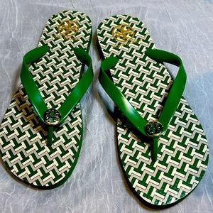 TZAG ALLOVER FLIP FLOP SANDALS EMERALD GREEN size 10